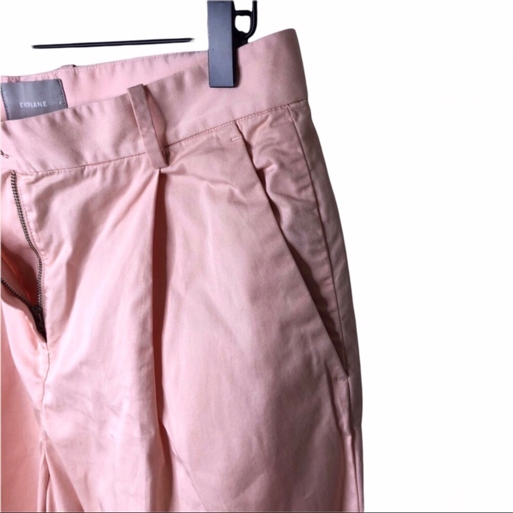 Everlane Slouchy Chino Pants Cropped Pleated Pink Size 6 Ankle Lengtb - Picture 7 of 11
